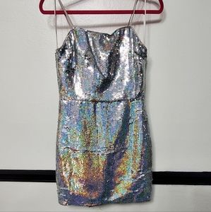 Sliver sequin dress mini